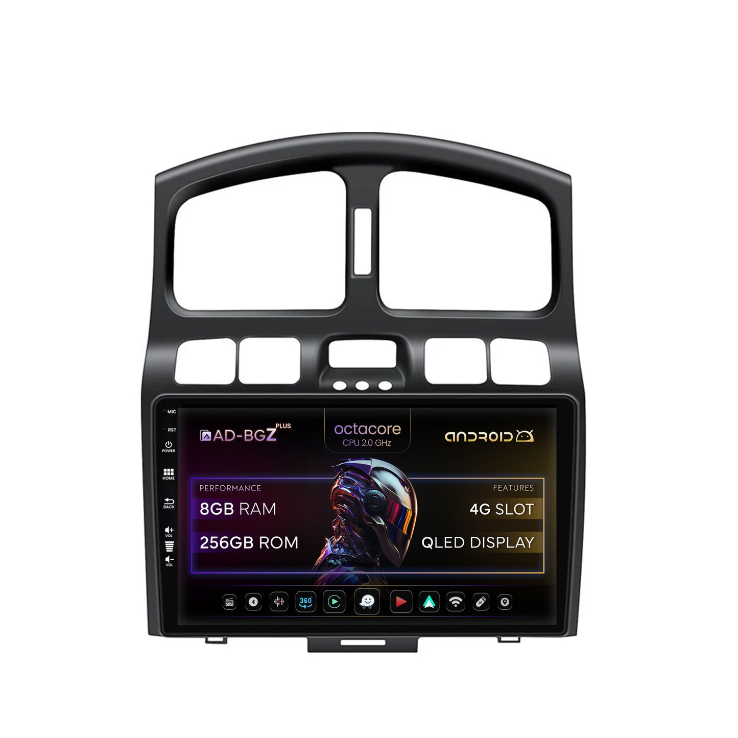 Navigatie Hyundai Santa Fe (2001-2005), Android, Z-Octacore / 8GB RAM + 256GB ROM, 9 Inch - AD-BGZ9008+AD-BGRKIT210V2
