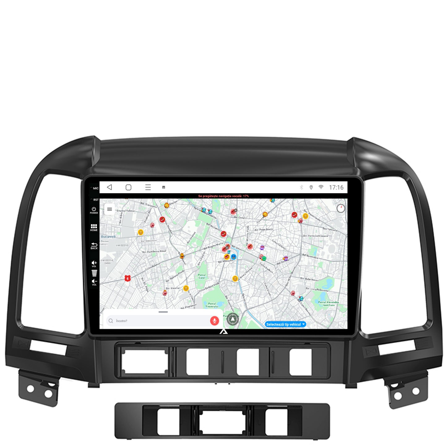 Navigatie Hyundai Santa Fe (2006-2012), Android, P-Octacore/ 2GB RAM + 32GB ROM, 9 Inch - AD-BGP9002+AD-BGRKIT210