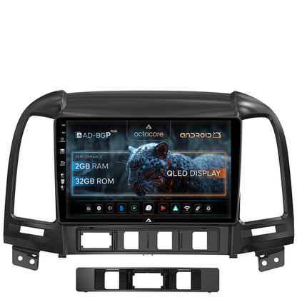 Navigatie Hyundai Santa Fe (2006-2012), Android, P-Octacore/ 2GB RAM + 32GB ROM, 9 Inch - AD-BGP9002+AD-BGRKIT210