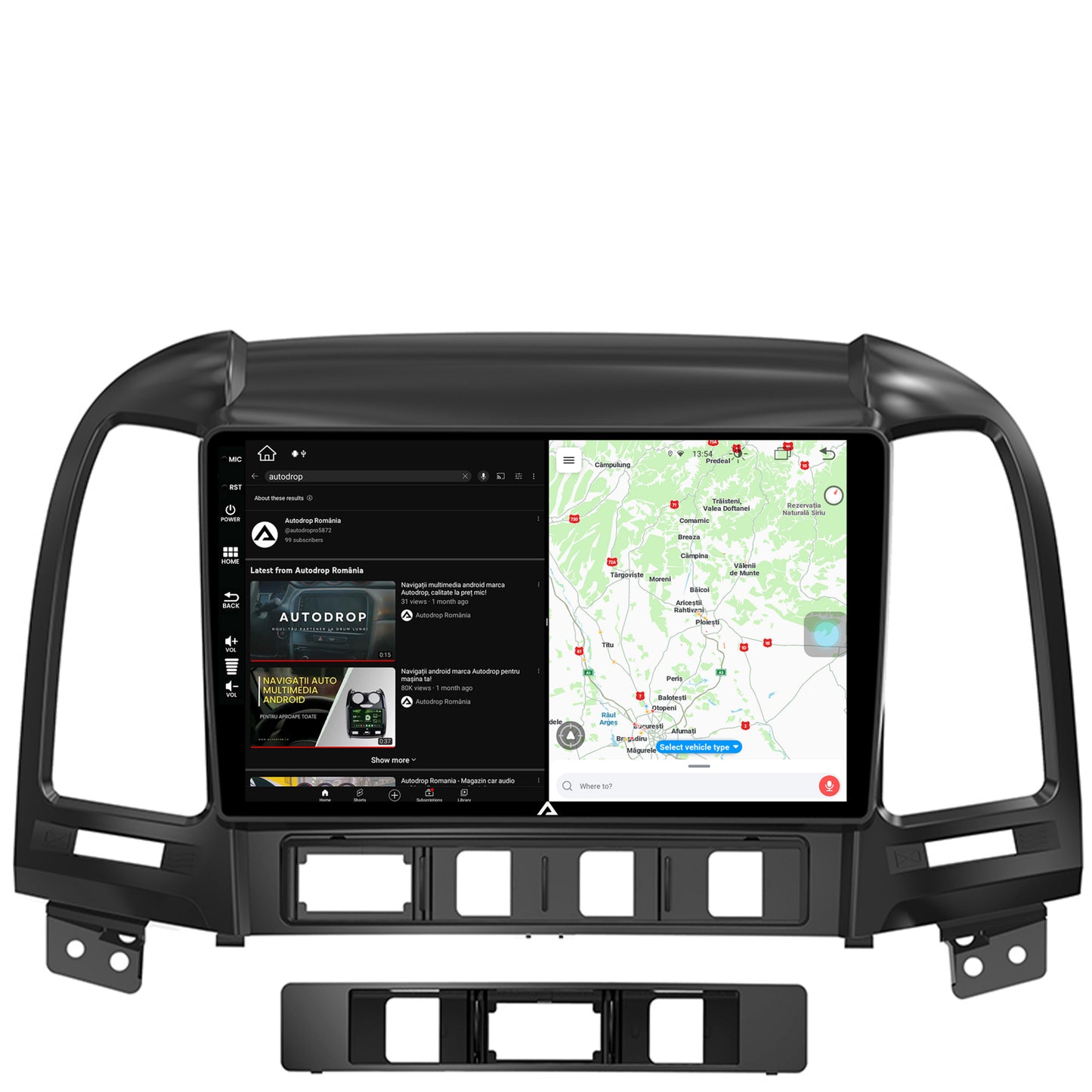 Navigatie Hyundai Santa Fe (2006-2012), Android, Z-Octacore / 8GB RAM + 256GB ROM, 9 Inch - AD-BGZ9008+AD-BGRKIT210
