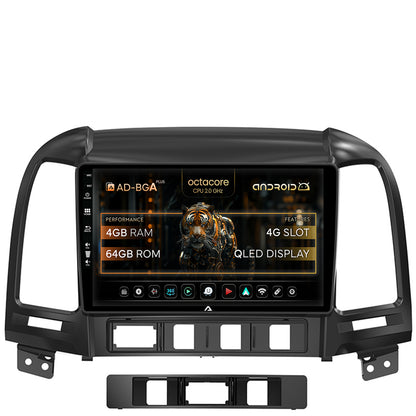 Navigatie Hyundai Santa Fe (2006-2012), Android, A-Octacore / 4GB RAM + 64GB ROM, 9 Inch - AD-BGA9004+AD-BGRKIT210