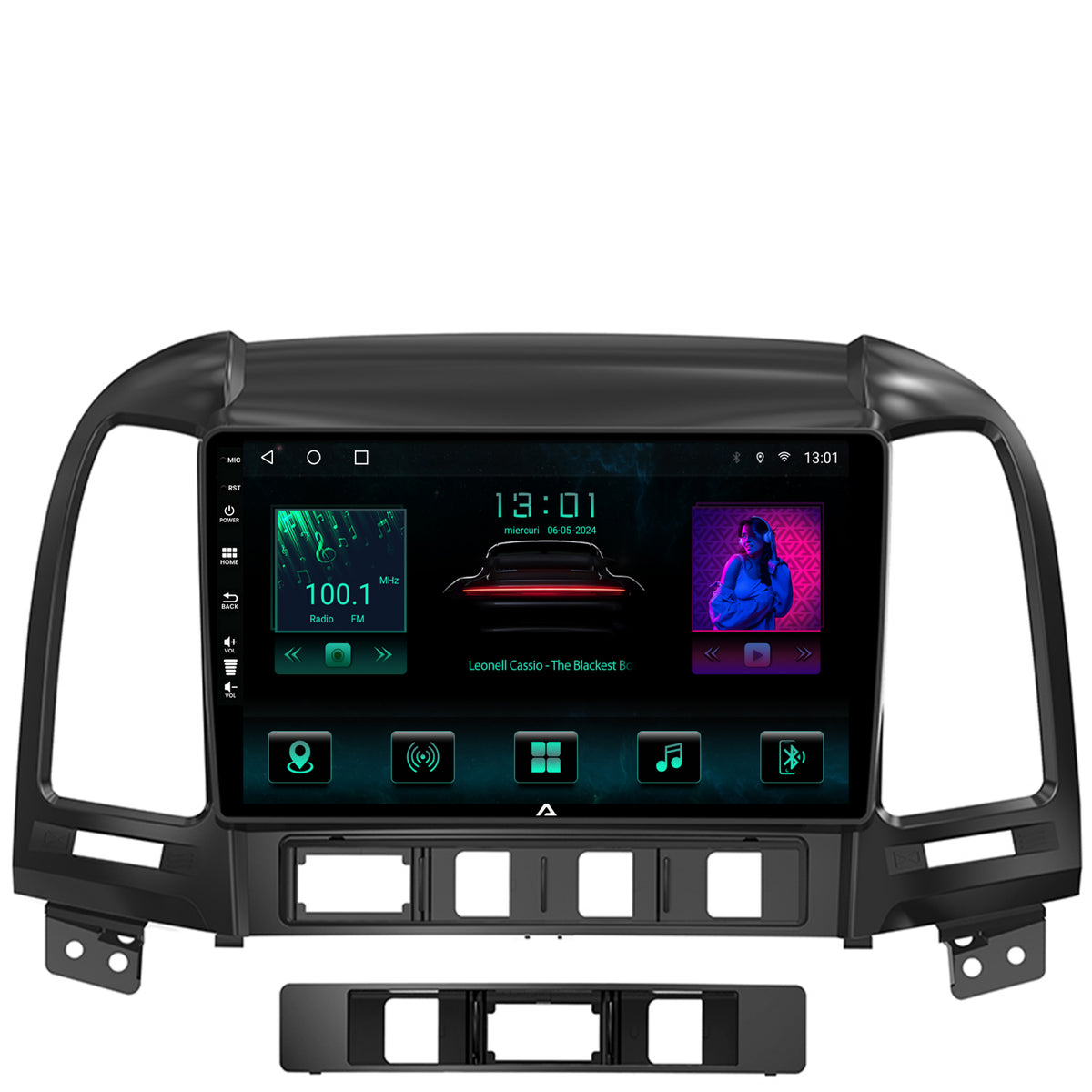 Navigatie Hyundai Santa Fe (2006-2012), Android, A-Octacore / 4GB RAM + 64GB ROM, 9 Inch - AD-BGA9004+AD-BGRKIT210