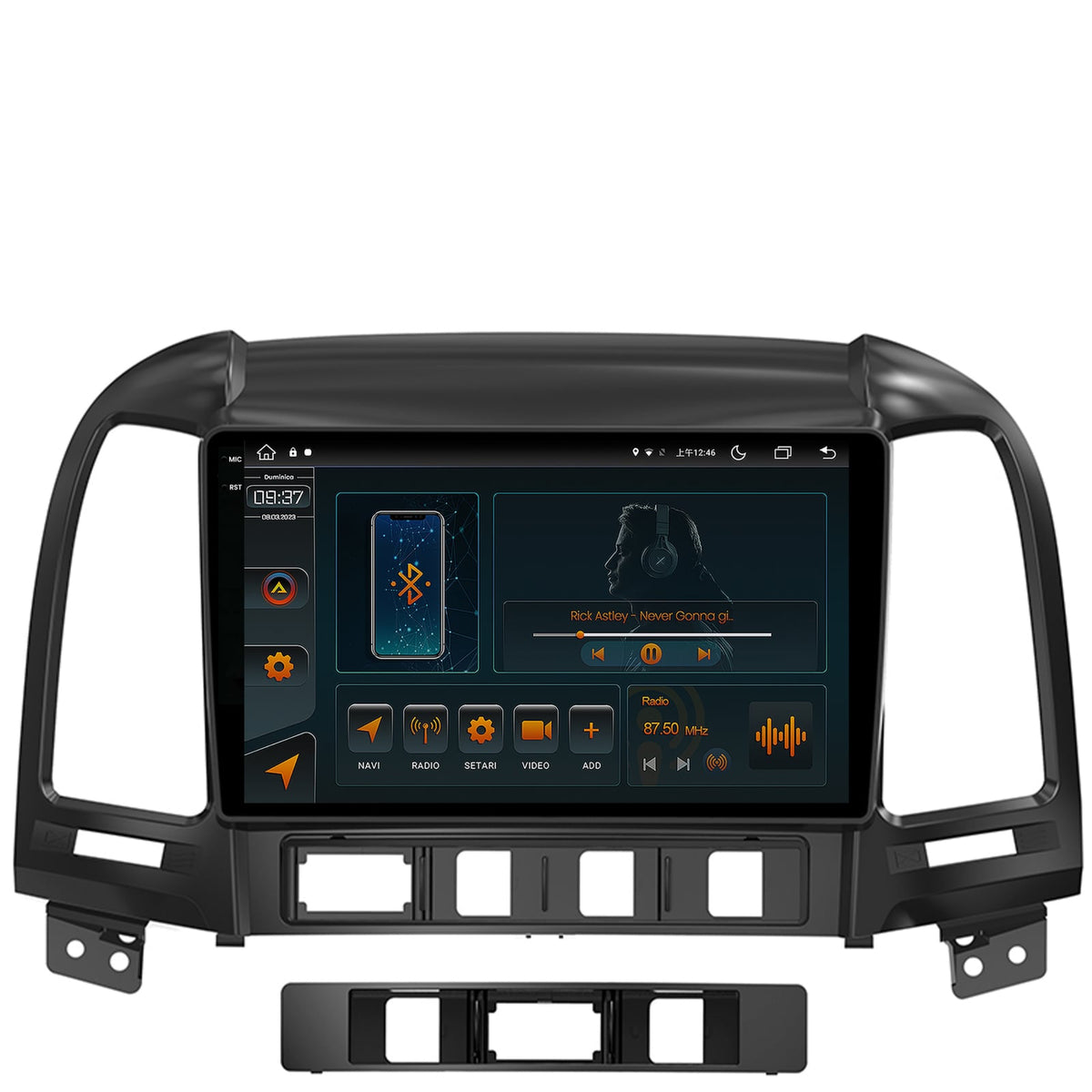 Navigatie Hyundai Santa Fe (2006-2012), Android, V-Octacore / 4GB RAM + 64GB ROM, 9.5 Inch - AD-BGV9004+AD-BGRKIT210