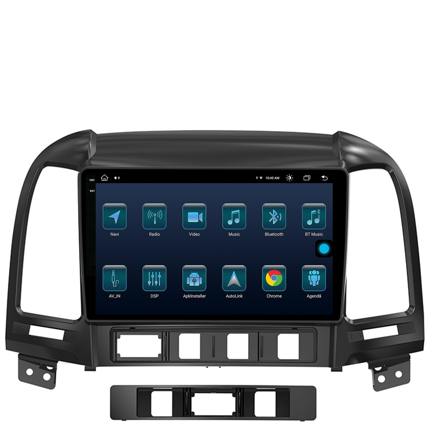 Navigatie Hyundai Santa Fe (2006-2012), Android, X-Octacore / 8GB RAM + 256GB ROM, 9.5 Inch - AD-BGX9008+AD-BGRKIT210