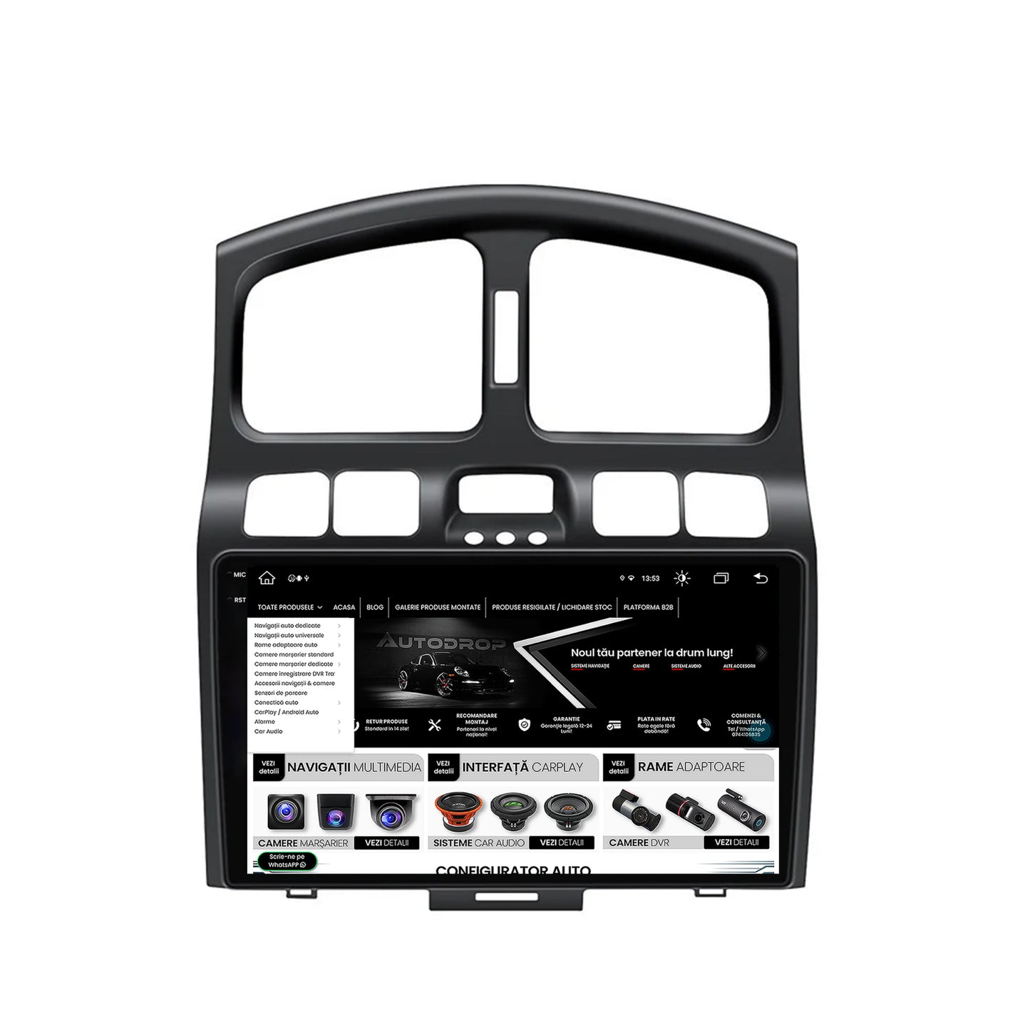 Navigatie Hyundai Santa Fe (2001-2005), Android, X-Octacore / 8GB RAM + 256GB ROM, 9.5 Inch - AD-BGX9008+AD-BGRKIT210V2