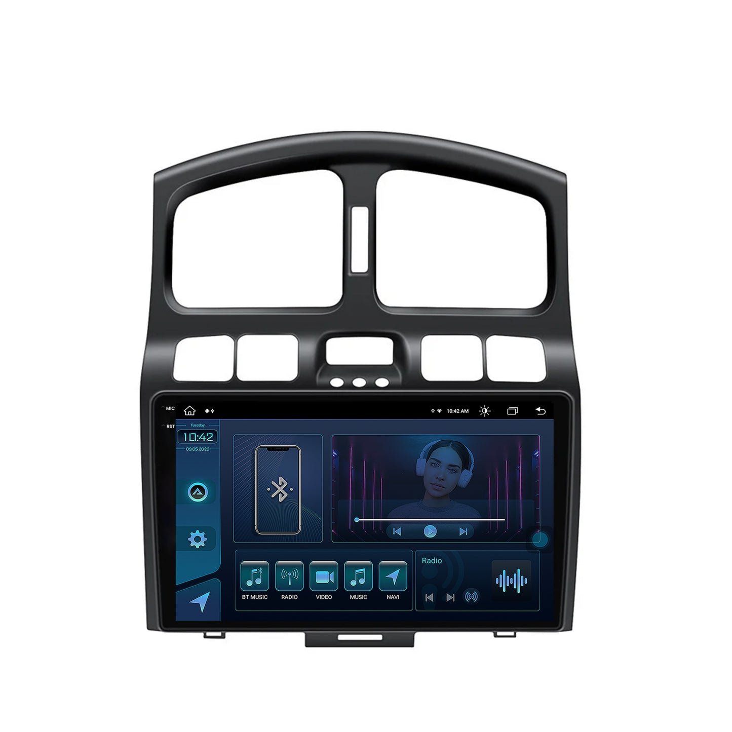 Navigatie Hyundai Santa Fe (2001-2005), Android, X-Octacore / 8GB RAM + 256GB ROM, 9.5 Inch - AD-BGX9008+AD-BGRKIT210V2
