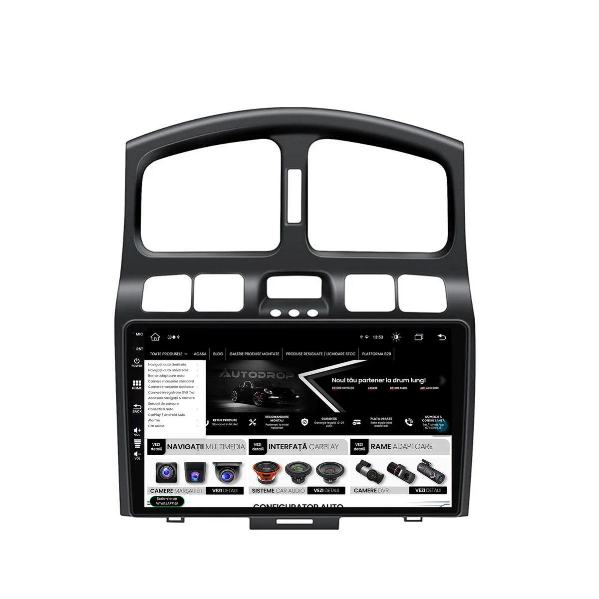 Navigatie Hyundai Santa Fe (2001-2005), Android, Z-Octacore / 8GB RAM + 256GB ROM, 9 Inch - AD-BGZ9008+AD-BGRKIT210V2