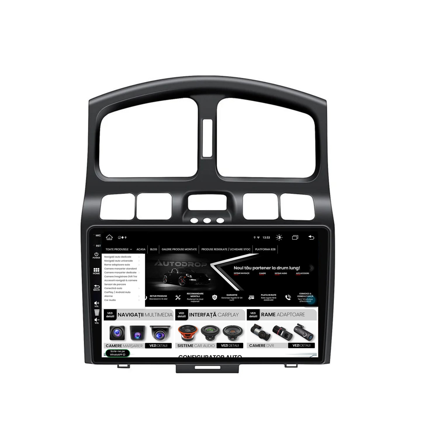 Navigatie Hyundai Santa Fe (2001-2005), Android, Z-Octacore / 8GB RAM + 256GB ROM, 9 Inch - AD-BGZ9008+AD-BGRKIT210V2