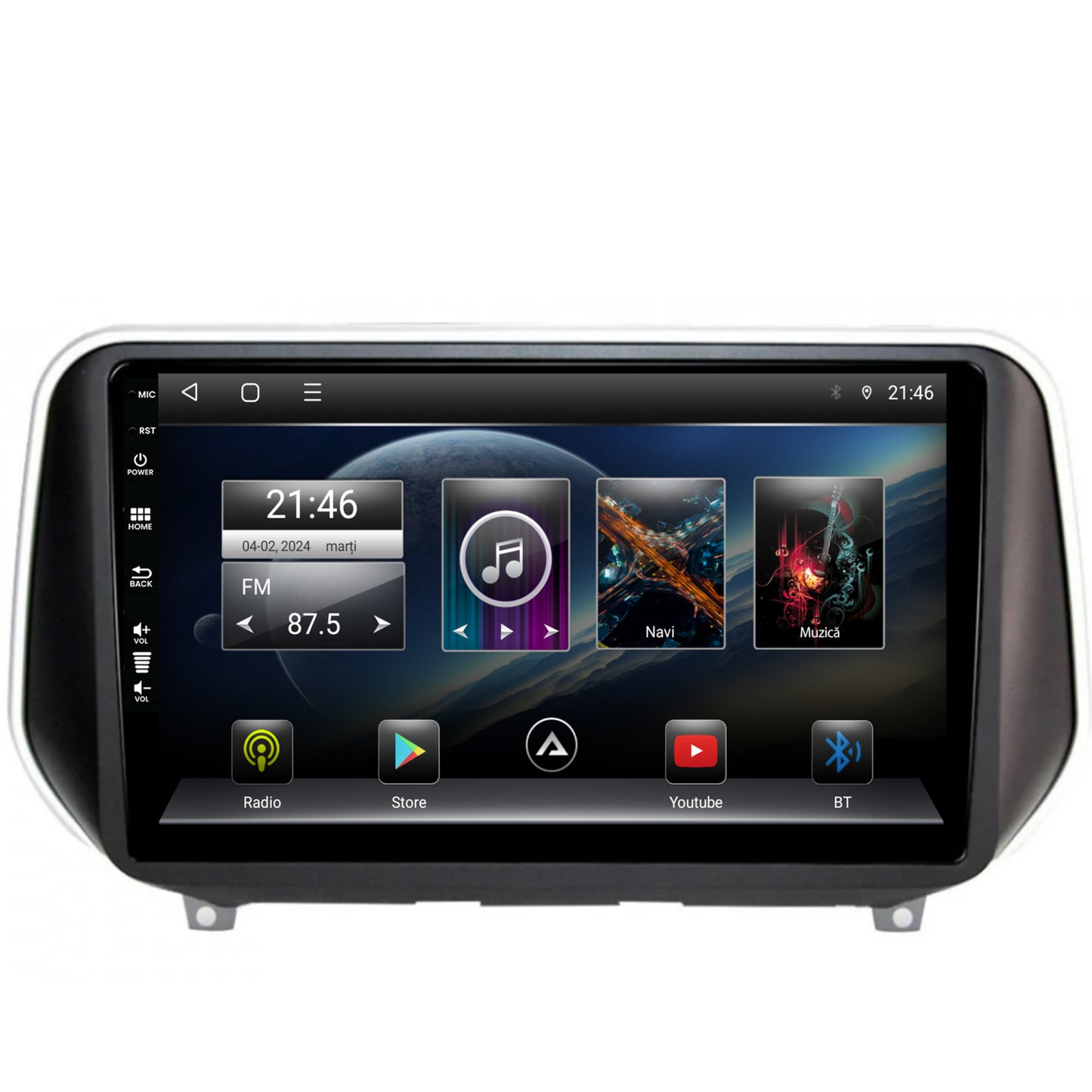Navigatie Hyundai Santa Fe (2018-Prezent), Android, P-Octacore/ 2GB RAM + 32GB ROM, 9 Inch - AD-BGP9002+AD-BGRKIT223
