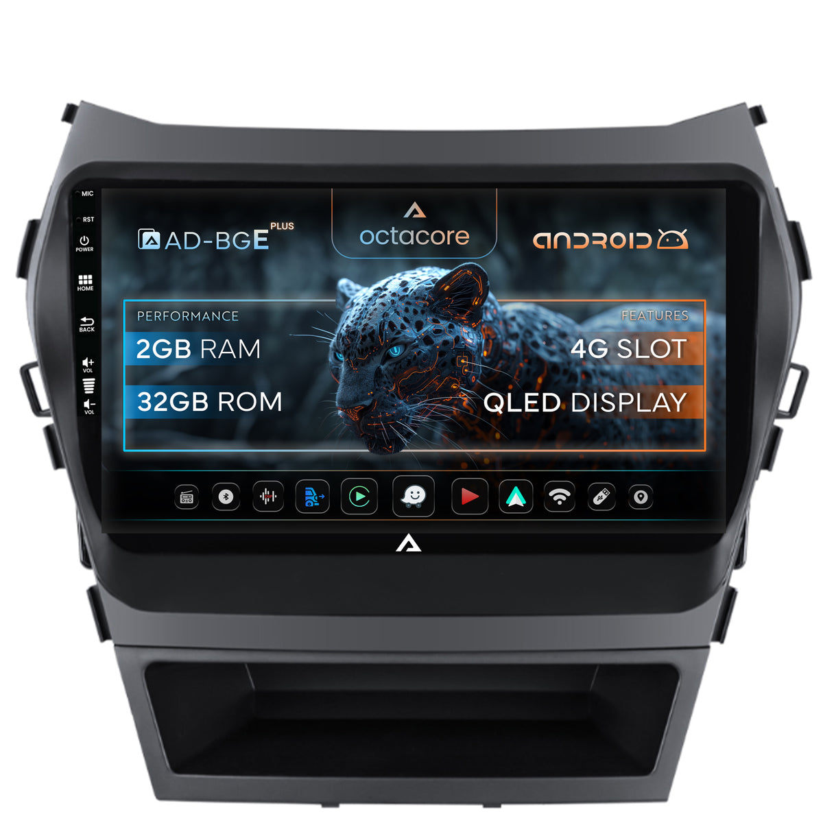 Navigatie Hyundai Santa Fe IX45 (2013-2017), Android, E-Octacore / 2GB RAM + 32GB ROM, 9 Inch - AD-BGE9002+AD-BGRKIT182
