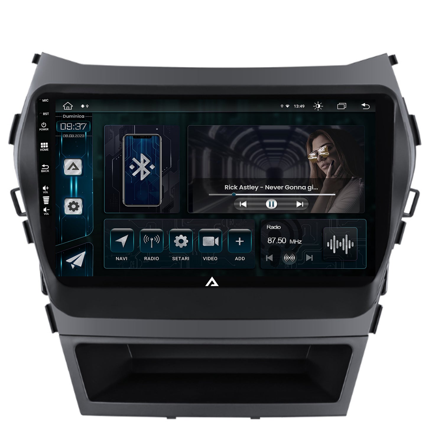 Navigatie Hyundai Santa Fe IX45 (2013-2017), Android, Z-Octacore / 8GB RAM + 256GB ROM, 9 Inch - AD-BGZ9008+AD-BGRKIT182
