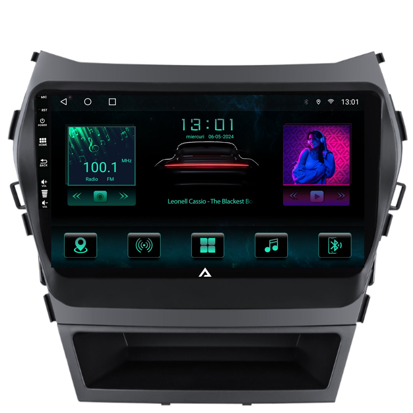 Navigatie Hyundai Santa Fe IX45 (2013-2017), Android, A-Octacore / 4GB RAM + 64GB ROM, 9 Inch - AD-BGA9004+AD-BGRKIT182