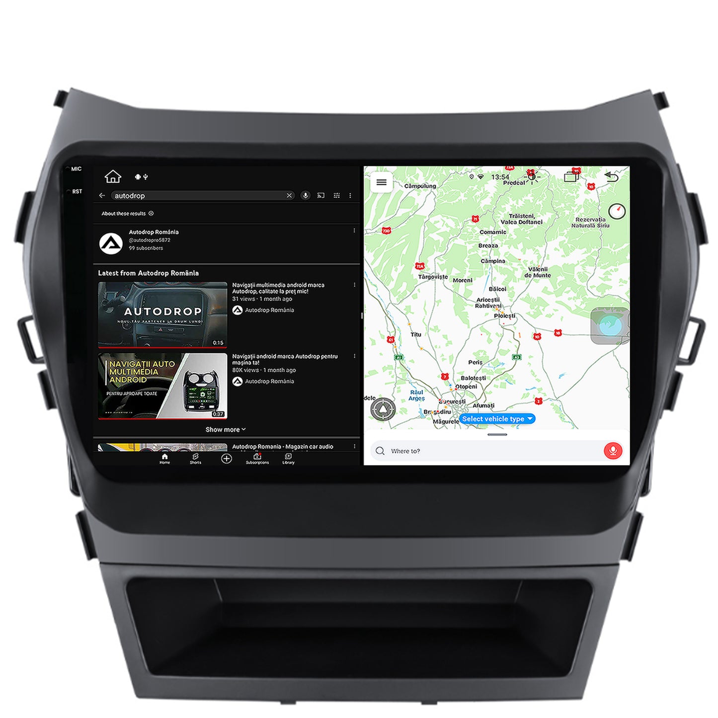 Navigatie Hyundai Santa Fe IX45 (2013-2017), Android, X-Octacore / 8GB RAM + 256GB ROM, 9.5 Inch - AD-BGX9008+AD-BGRKIT182
