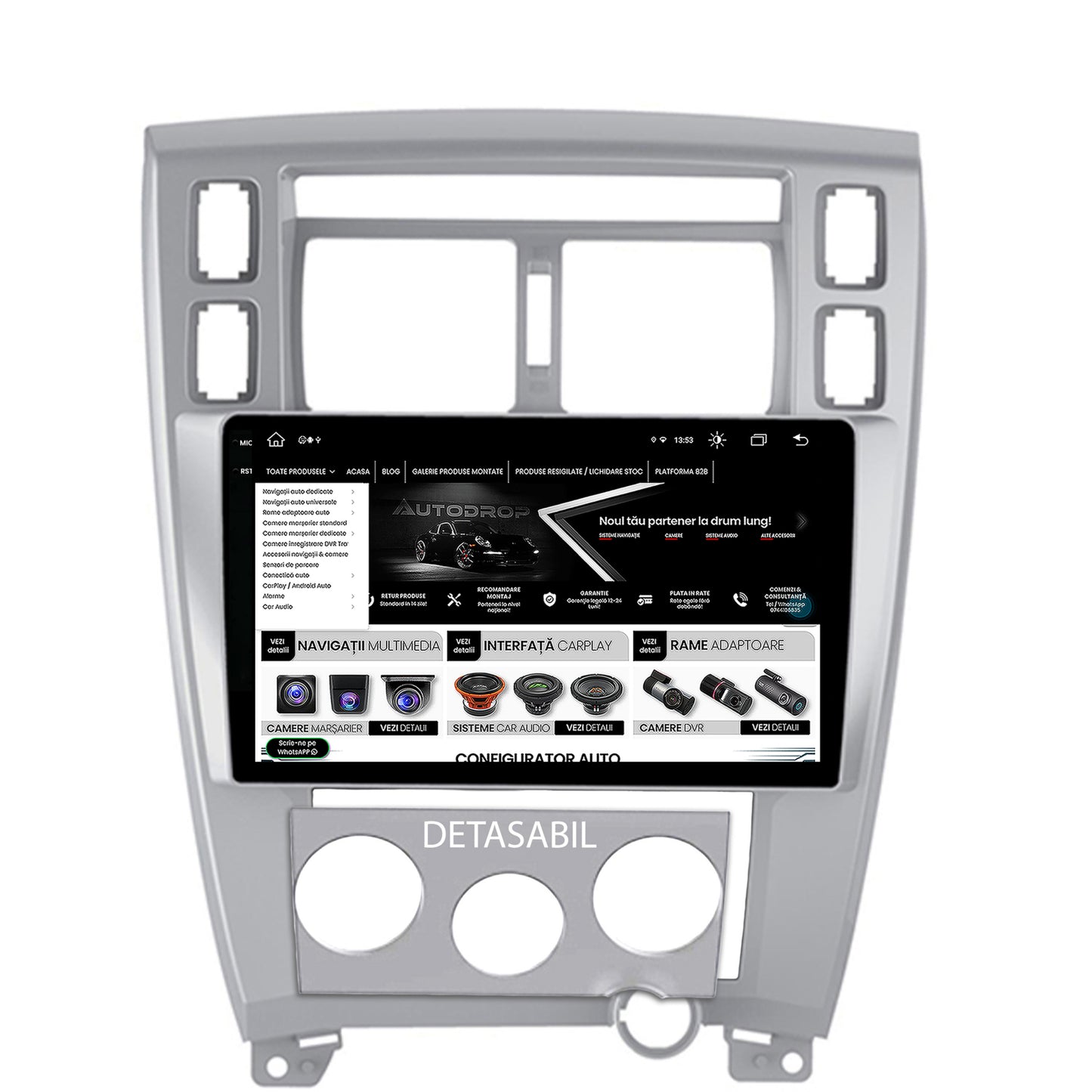 Navigatie Hyundai Tucson (2004-2009), Android, X-Octacore / 8GB RAM + 256GB ROM, 10.36 Inch - AD-BGX10008+AD-BGRKIT200
