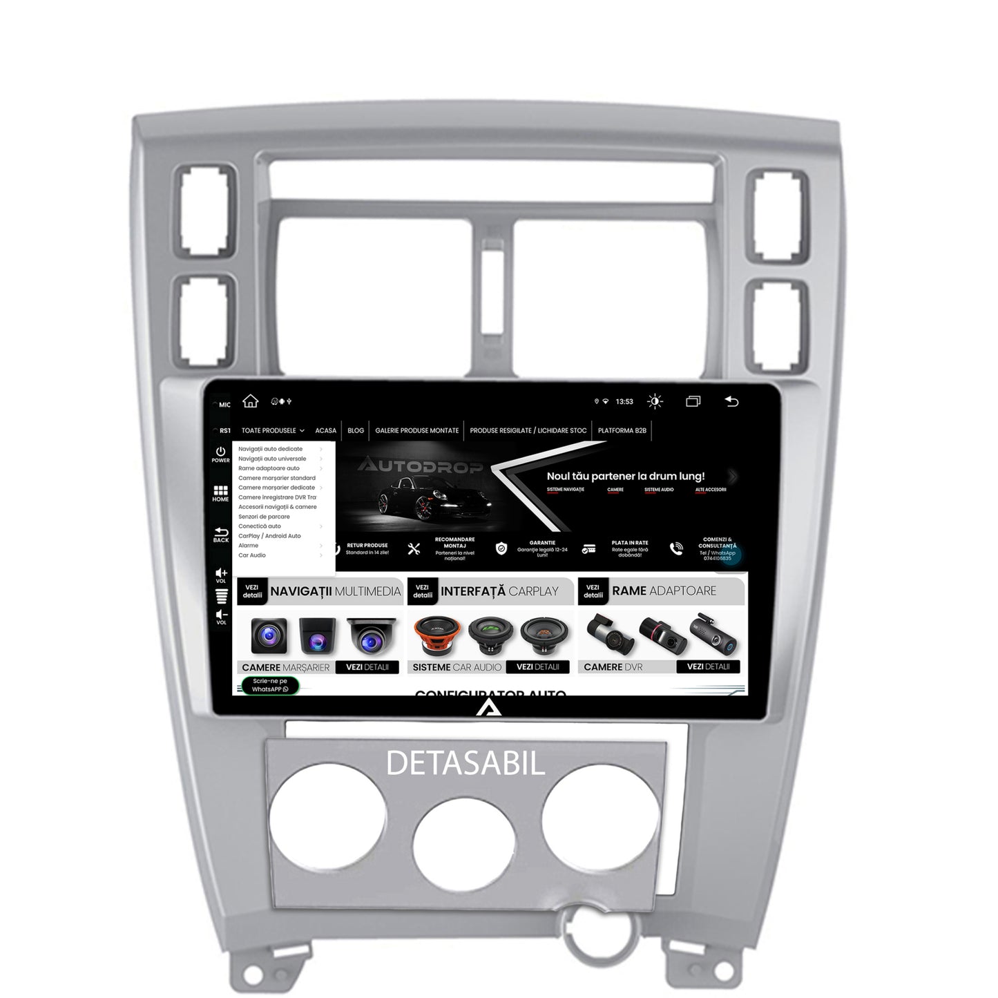 Navigatie Hyundai Tucson (2004-2009), Android, Z-Octacore / 8GB RAM + 256GB ROM, 10.1 Inch - AD-BGZ10008+AD-BGRKIT200