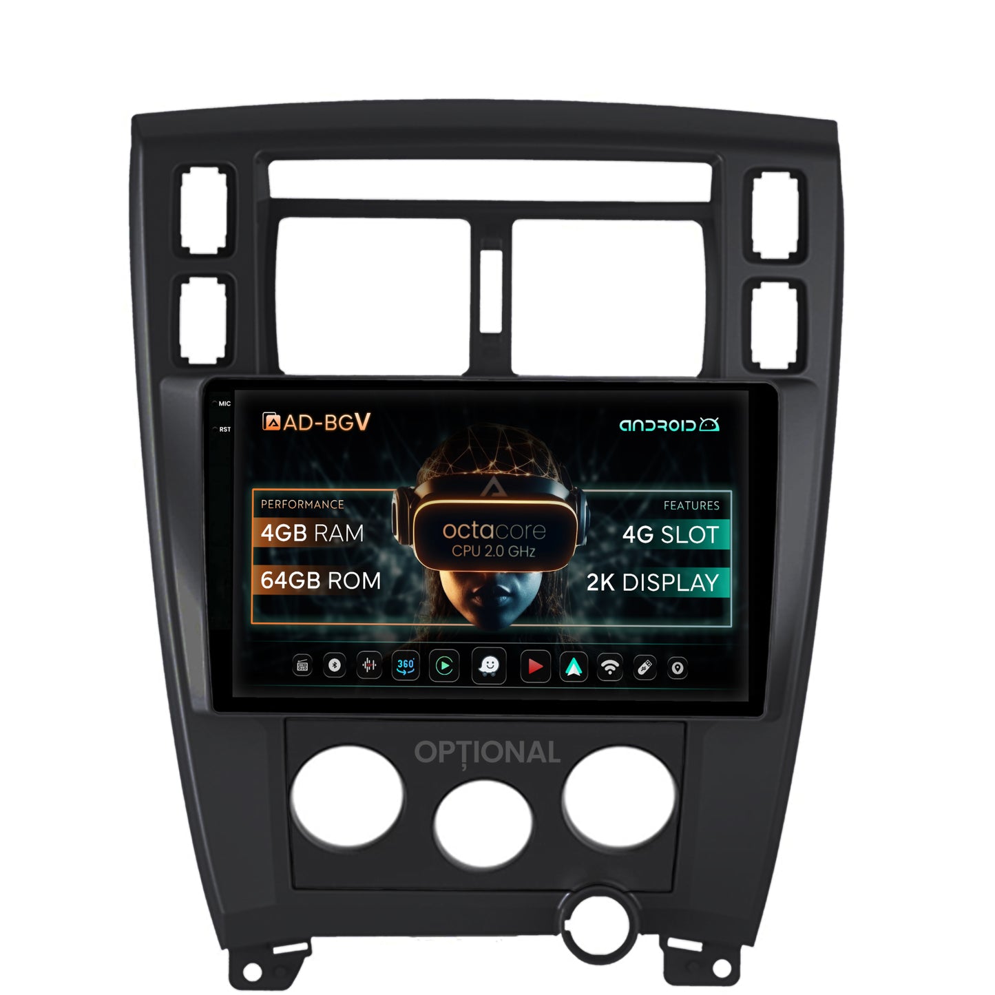 Navigatie Hyundai Tucson (2006-2013), Android, V-Octacore / 4GB RAM + 64GB ROM, 10.36 Inch - AD-BGV10004+AD-BGRKIT200B