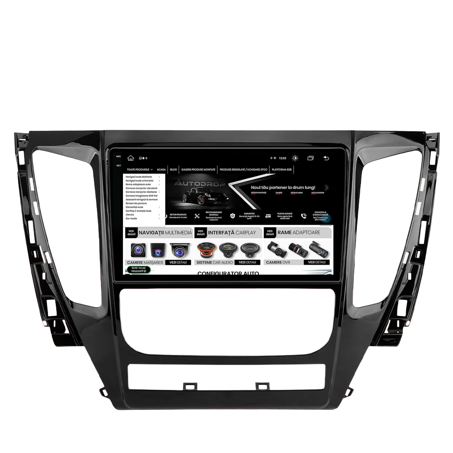 Navigatie Mitsubishi Pajero (2016-2018), Android, V-Octacore / 4GB RAM + 64GB ROM, 9.5 Inch - AD-BGV9004+AD-BGRKIT270