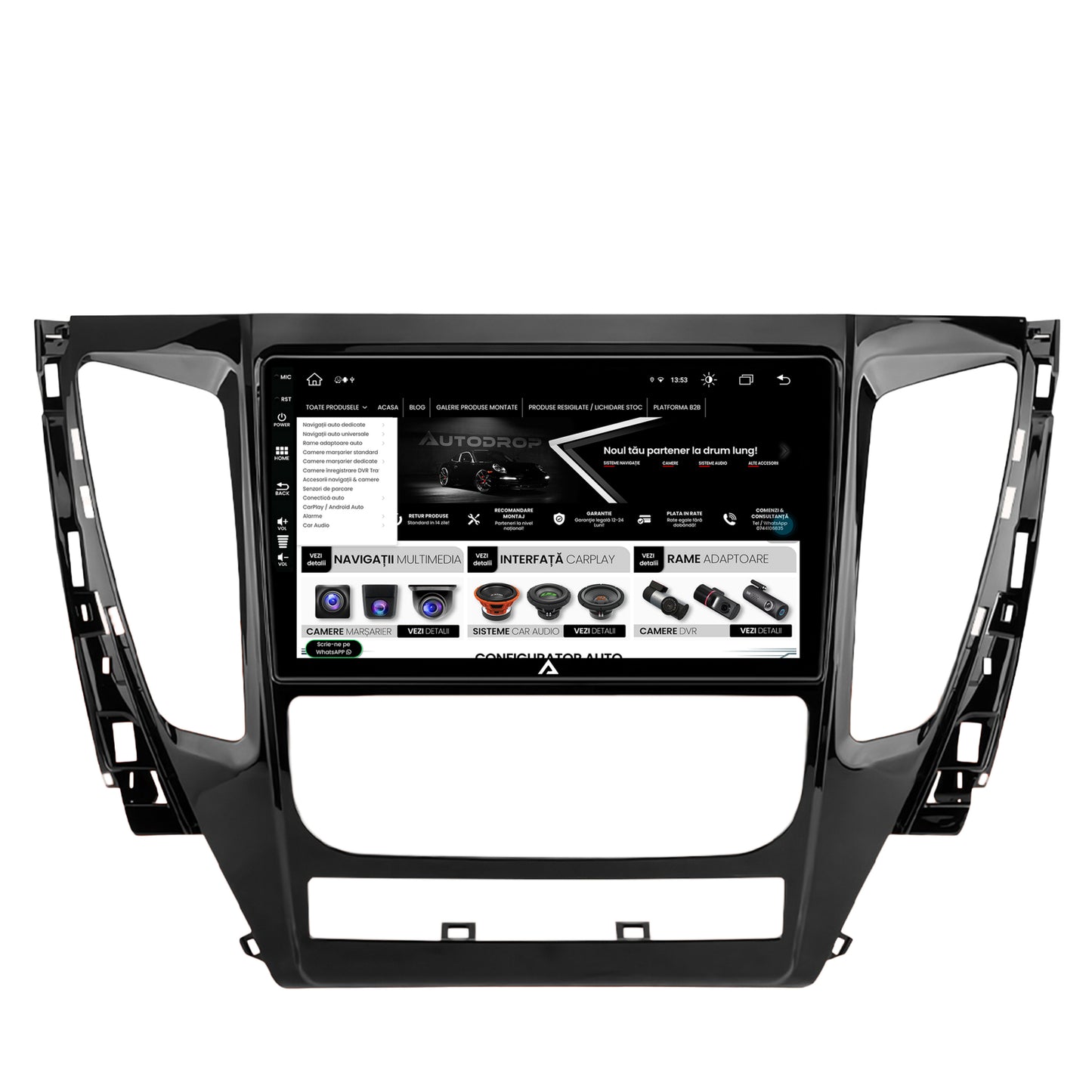 Navigatie Mitsubishi Pajero (2016-2018), Android, Z-Octacore / 8GB RAM + 256GB ROM, 9 Inch - AD-BGZ9008+AD-BGRKIT270