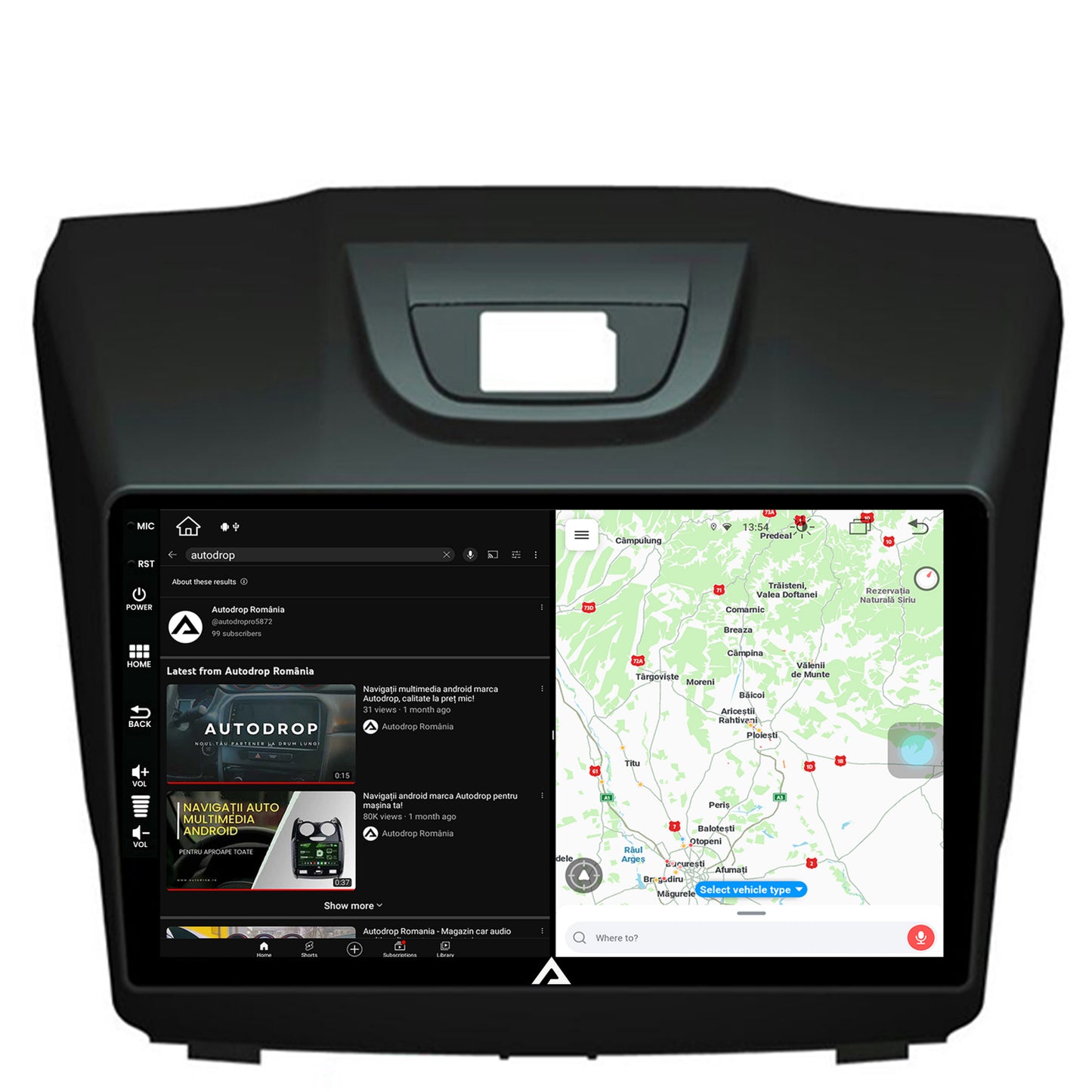 Navigatie Isuzu D-MAX (2015+), Android, Z-Octacore / 8GB RAM + 256GB ROM, 9 Inch - AD-BGZ9008+AD-BGRKIT311