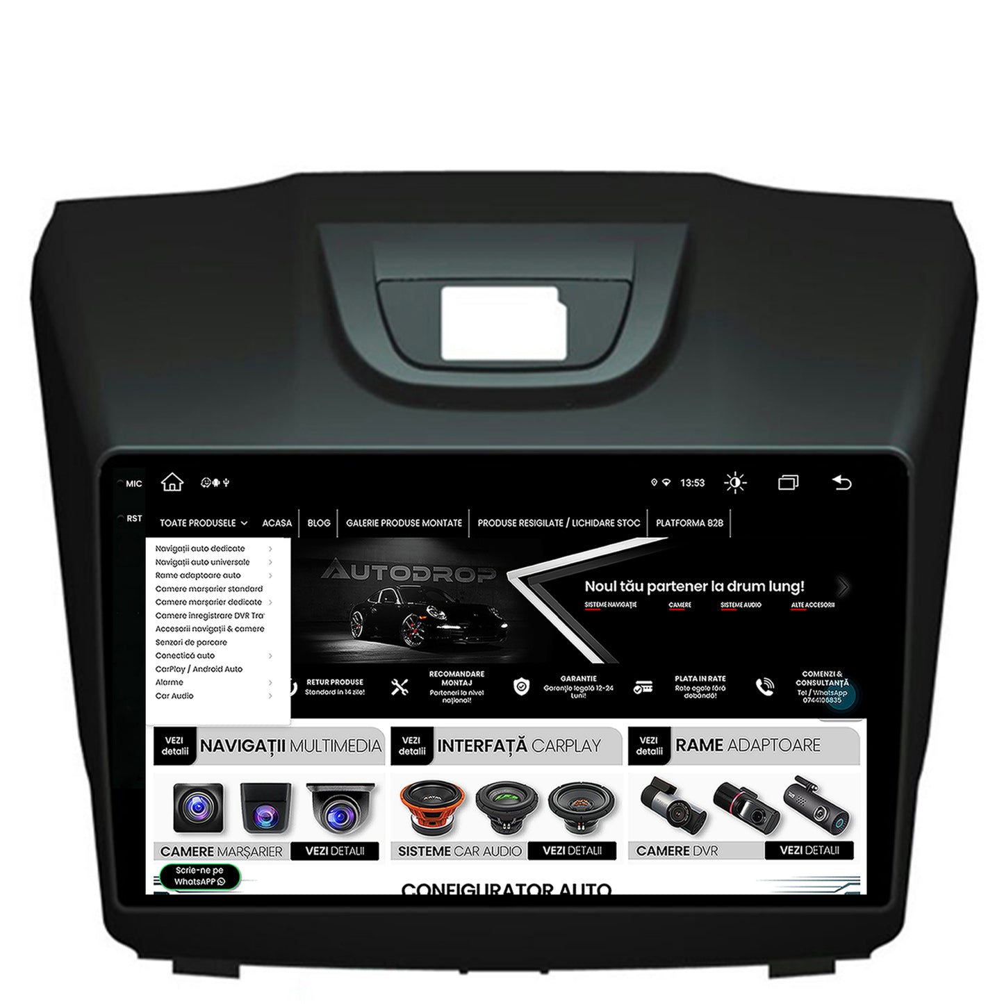 Navigatie Isuzu D-MAX (2015+), Android, X-Octacore / 8GB RAM + 256GB ROM, 9.5 Inch - AD-BGX9008+AD-BGRKIT311