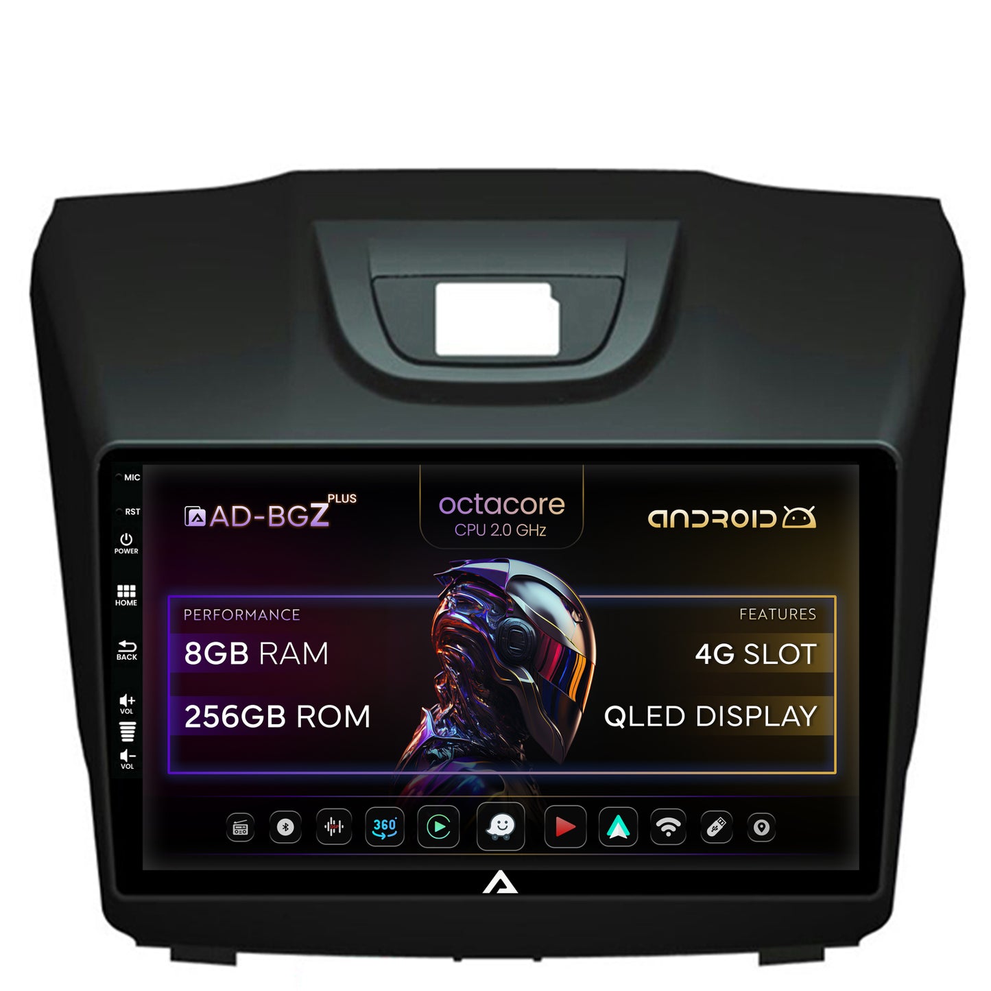Navigatie Isuzu D-MAX (2015+), Android, Z-Octacore / 8GB RAM + 256GB ROM, 9 Inch - AD-BGZ9008+AD-BGRKIT311