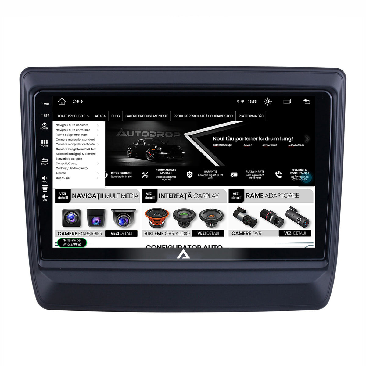 Navigatie Isuzu D-MAX (2020+), Android, Z-Octacore / 8GB RAM + 256GB ROM, 9 Inch - AD-BGZ9008+AD-BGRKIT316