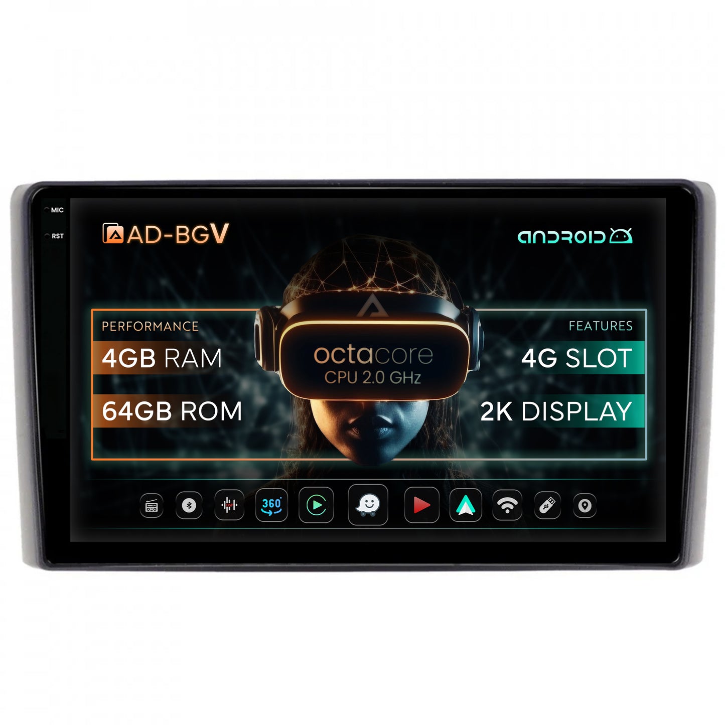Navigatie Iveco Daily (2006-2014), Android, V-Octacore / 4GB RAM + 64GB ROM, 9.5 Inch - AD-BGV9004+AD-BGRKIT361V2