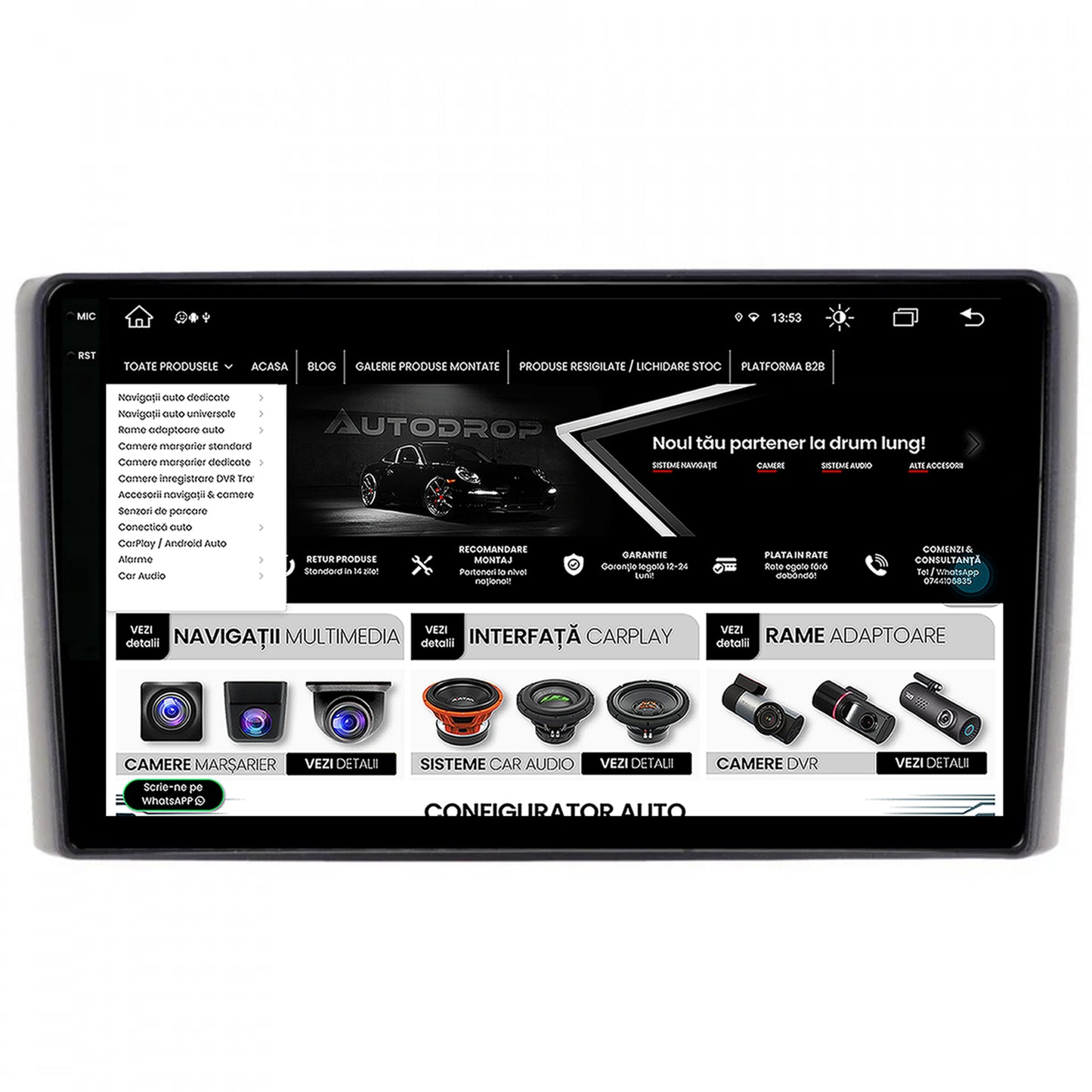 Navigatie Iveco Daily (2006-2014), Android, V-Octacore / 4GB RAM + 64GB ROM, 9.5 Inch - AD-BGV9004+AD-BGRKIT361V2