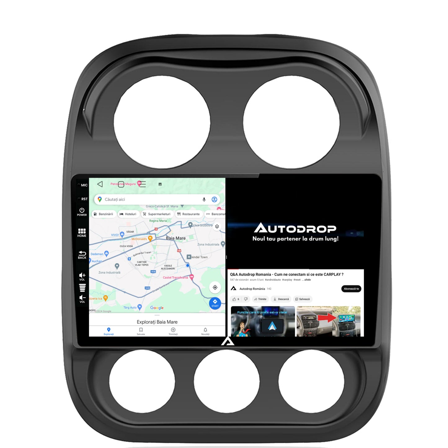 Navigatie Jeep Compass (2009-2016), Android, P-Octacore / 2GB RAM + 32GB ROM, 10.1 Inch - AD-BGP10002+AD-BGRKIT284