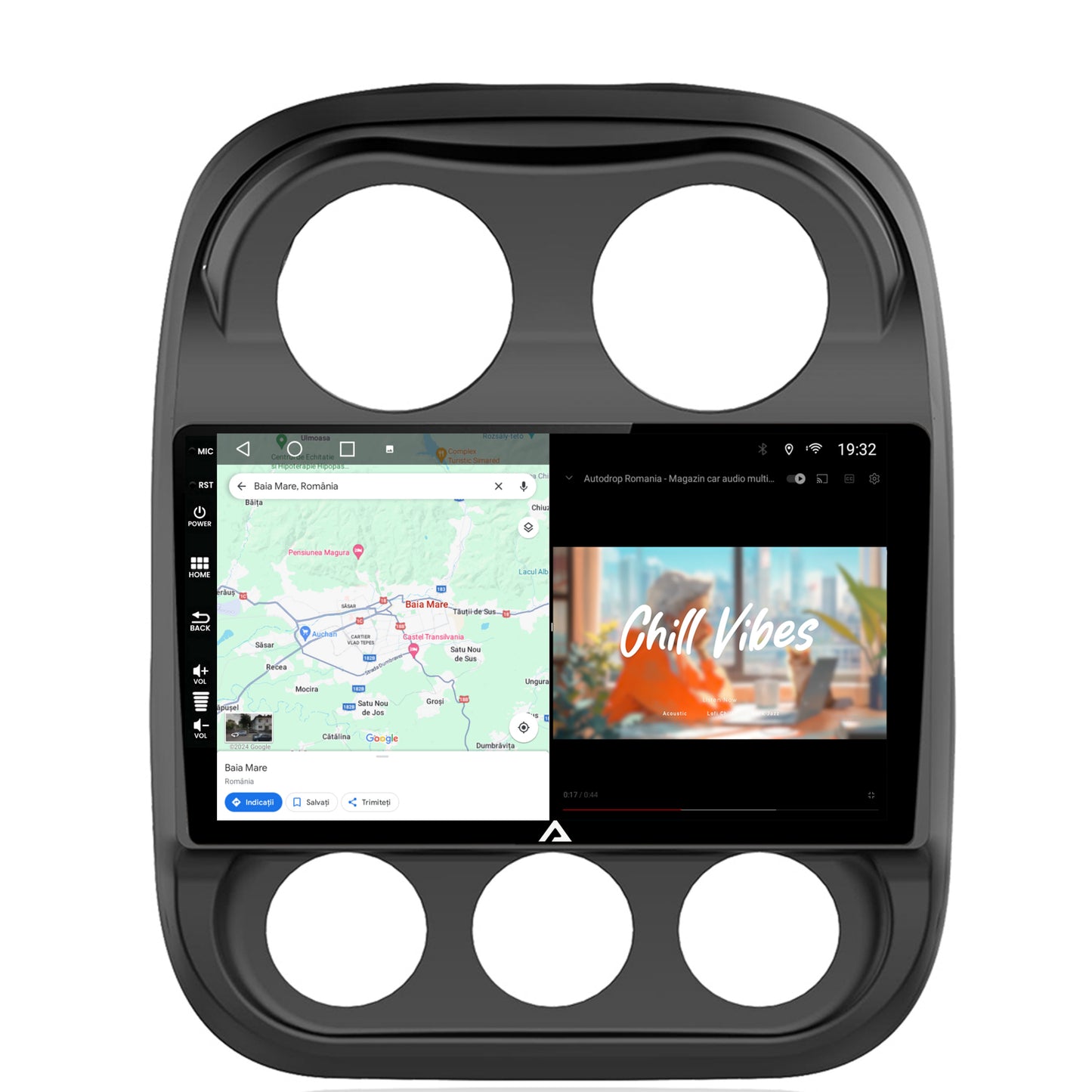 Navigatie Jeep Compass (2009-2016), Android, A-Octacore / 4GB RAM + 64GB ROM, 10.1 Inch - AD-BGA10004+AD-BGRKIT284