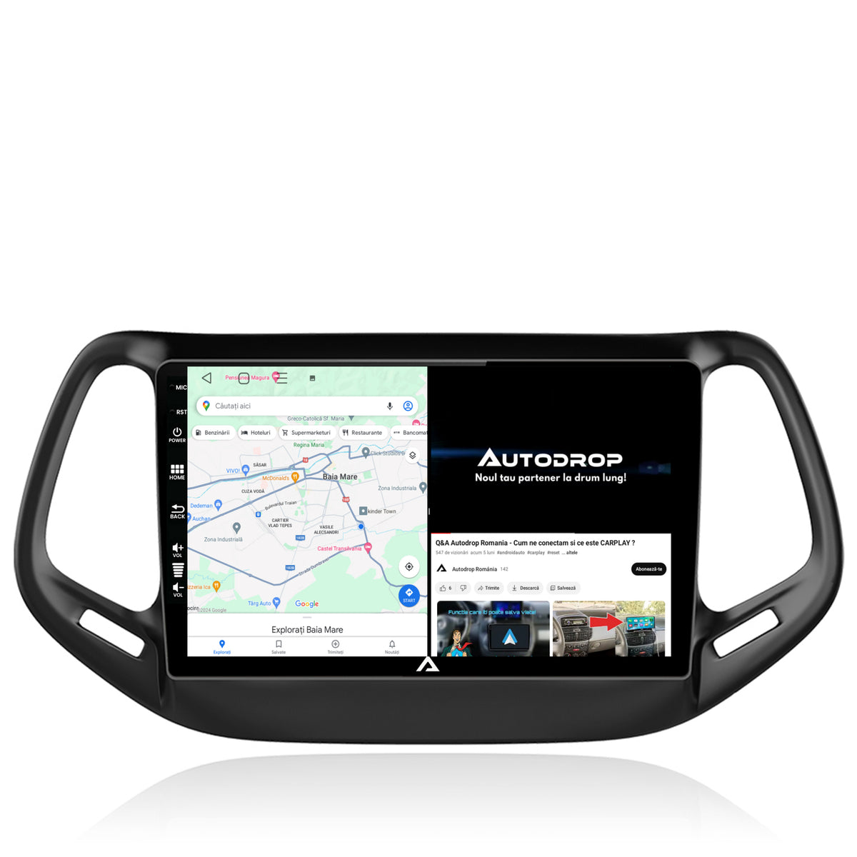 Navigatie Jeep Compass (2016+), Android, E-Octacore / 2GB RAM + 32GB ROM, 10.1 Inch - AD-BGE10002+AD-BGRKIT287