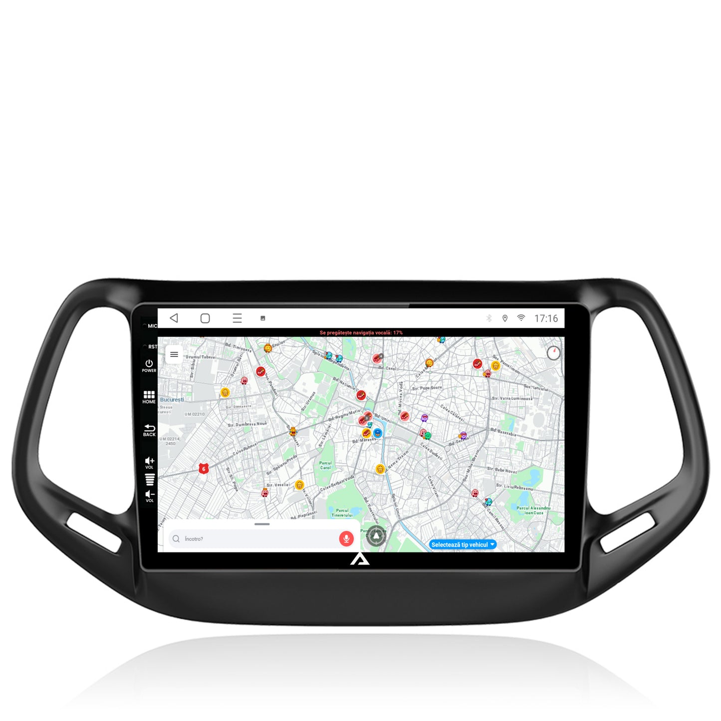 Navigatie Jeep Compass (2016+), Android, P-Octacore / 2GB RAM + 32GB ROM, 10.1 Inch - AD-BGP9002+AD-BGRKIT287