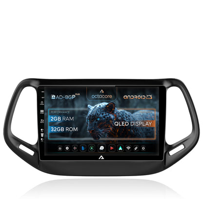 Navigatie Jeep Compass (2016+), Android, P-Octacore / 2GB RAM + 32GB ROM, 10.1 Inch - AD-BGP9002+AD-BGRKIT287