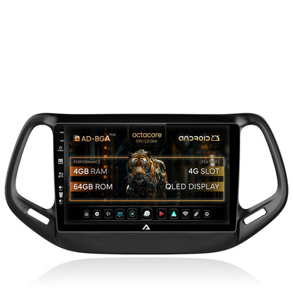 Navigatie Jeep Compass (2016+), Android, A-Octacore / 4GB RAM + 64GB ROM, 10.1 Inch - AD-BGA10004+AD-BGRKIT287