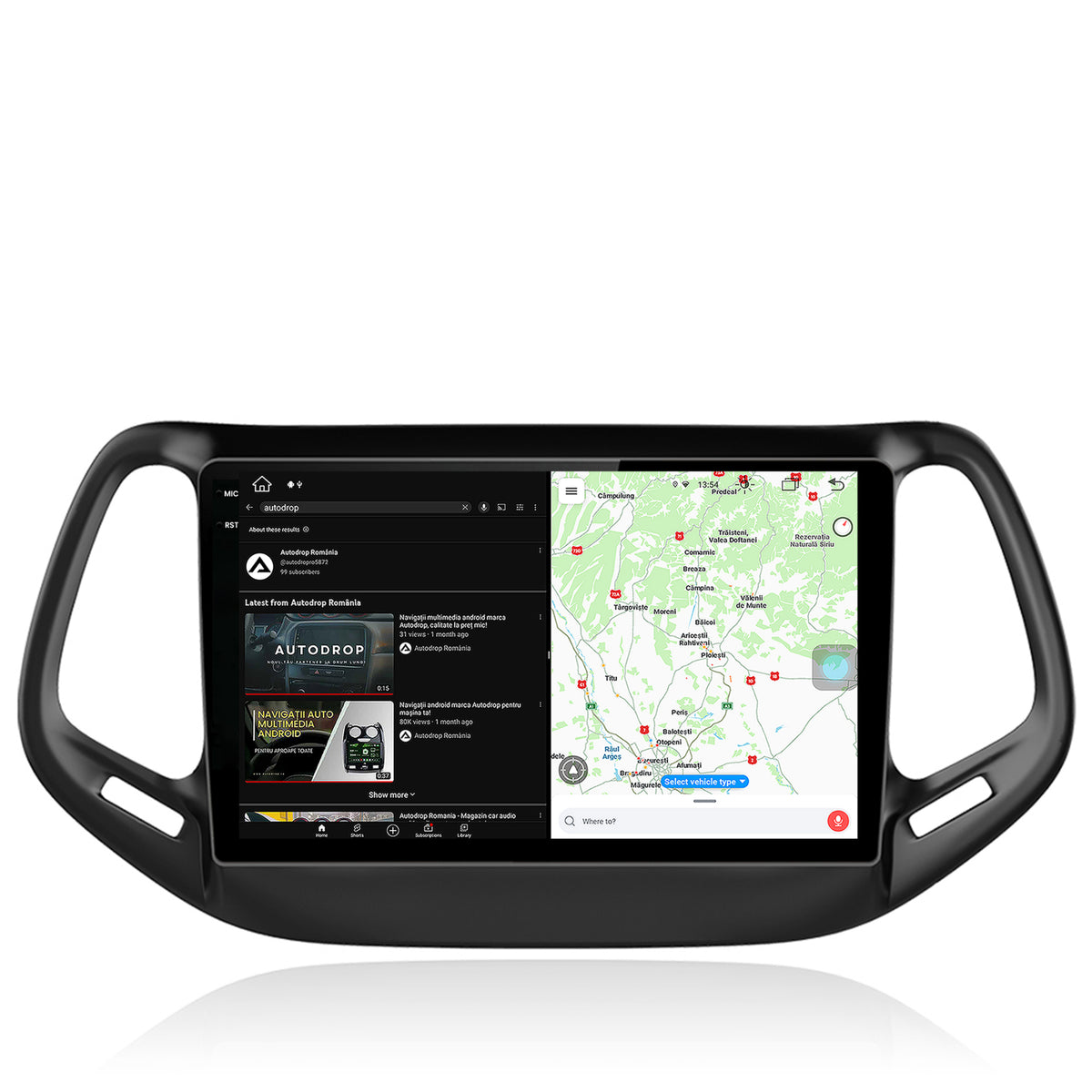 Navigatie Jeep Compass (2016+), Android, V-Octacore / 4GB RAM + 64GB ROM, 10.36 Inch - AD-BGV10004+AD-BGRKIT287