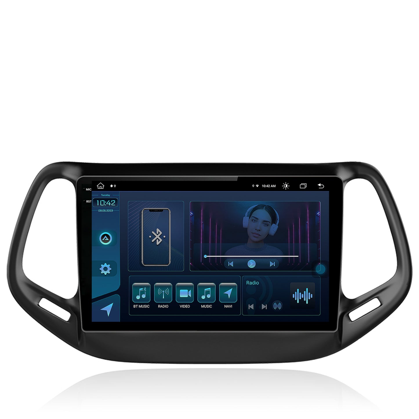 Navigatie Jeep Compass (2016+), Android, X-Octacore / 8GB RAM + 256GB ROM, 10.36 Inch - AD-BGX10008+AD-BGRKIT287