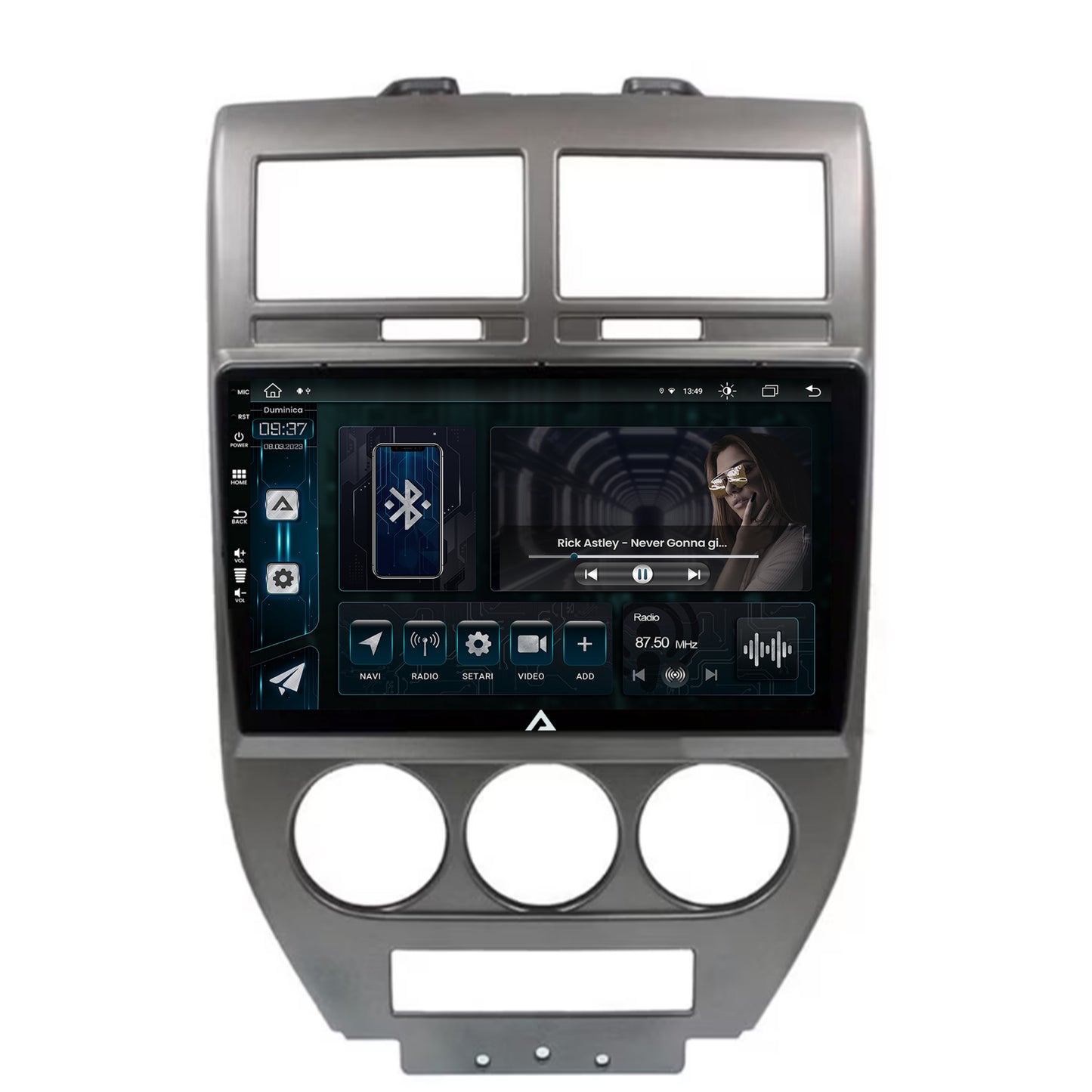 Navigatie Jeep Compass/Patriot (2006-2010), Android, Z-Octacore / 8GB RAM + 256GB ROM, 10.1 Inch - AD-BGZ10008+AD-BGRKIT295
