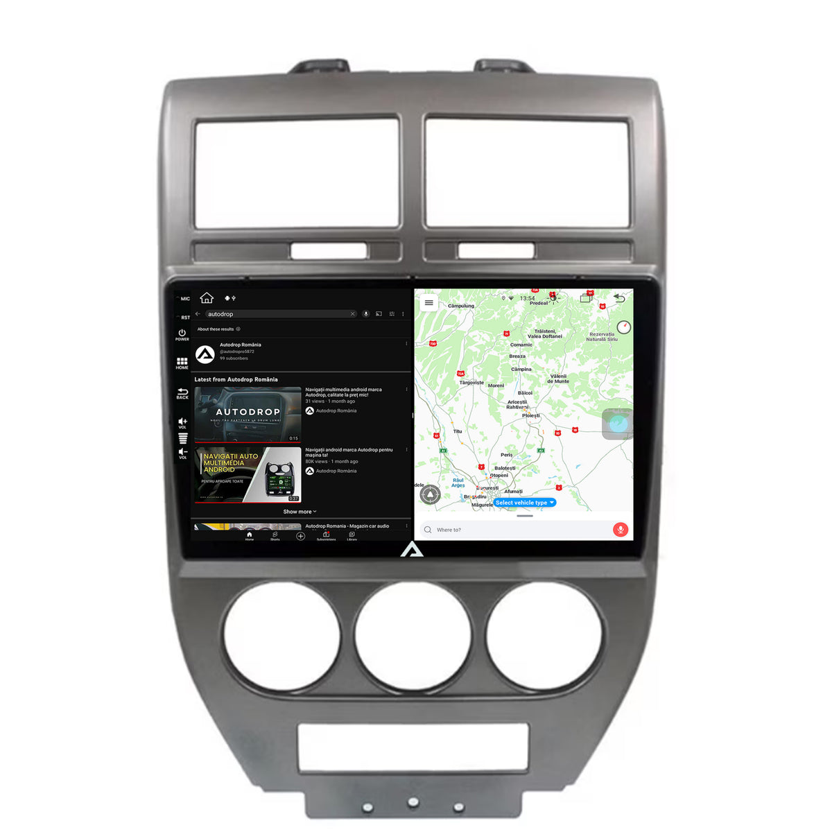 Navigatie Jeep Compass/Patriot (2006-2010), Android, Z-Octacore / 8GB RAM + 256GB ROM, 10.1 Inch - AD-BGZ10008+AD-BGRKIT295