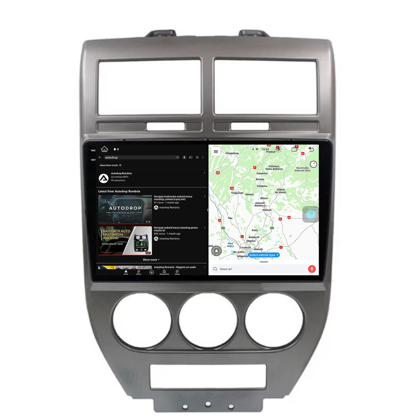 Navigatie Jeep Compass/Patriot (2006-2010), Android, X-Octacore / 8GB RAM + 256GB ROM, 10.36 Inch - AD-BGX10008+AD-BGRKIT295