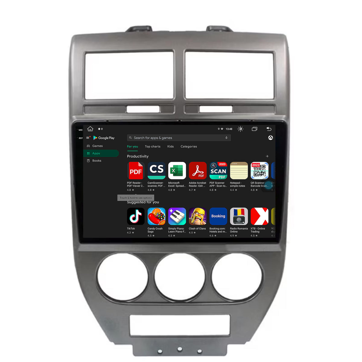 Navigatie Jeep Compass/Patriot (2006-2010), Android, X-Octacore / 8GB RAM + 256GB ROM, 10.36 Inch - AD-BGX10008+AD-BGRKIT295