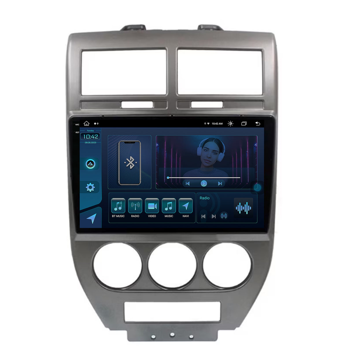 Navigatie Jeep Compass/Patriot (2006-2010), Android, X-Octacore / 8GB RAM + 256GB ROM, 10.36 Inch - AD-BGX10008+AD-BGRKIT295