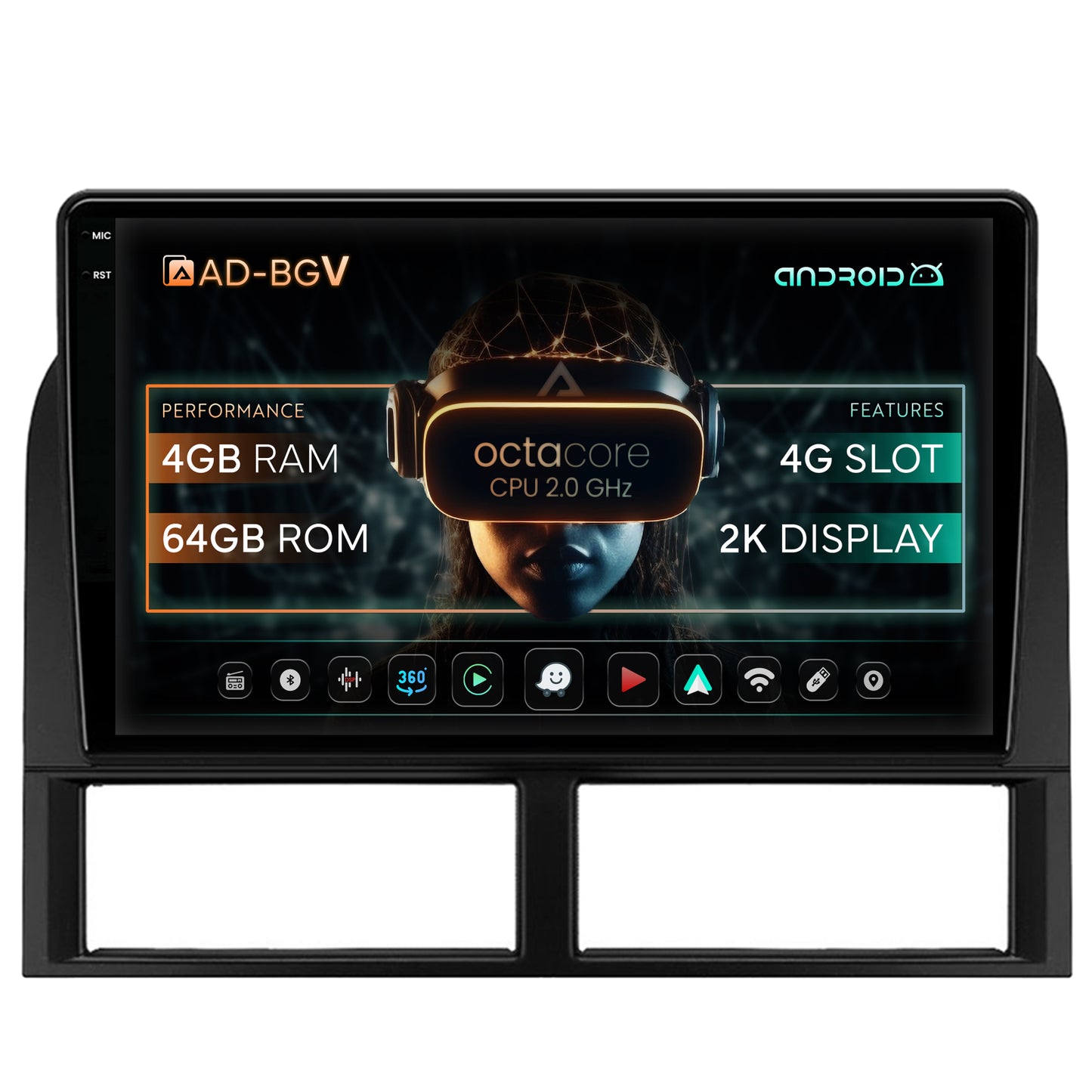 Navigatie Jeep Grand Cherokee (1998-2004), Android, V-Octacore / 4GB RAM + 64GB ROM, 9.5 Inch - AD-BGV9004+AD-BGRKIT296