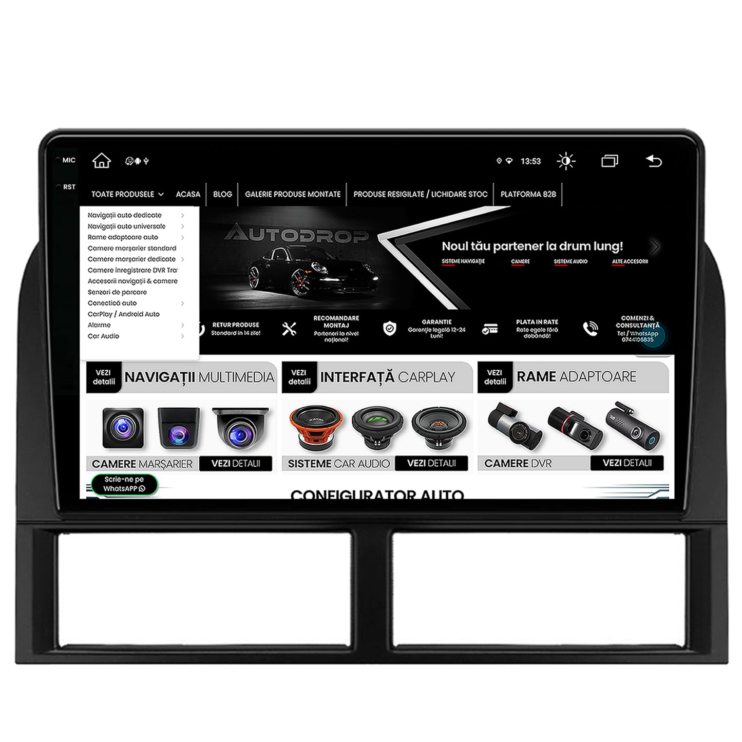 Navigatie Jeep Grand Cherokee (1998-2004), Android, X-Octacore / 8GB RAM + 256GB ROM, 9.5 Inch - AD-BGX9008+AD-BGRKIT296