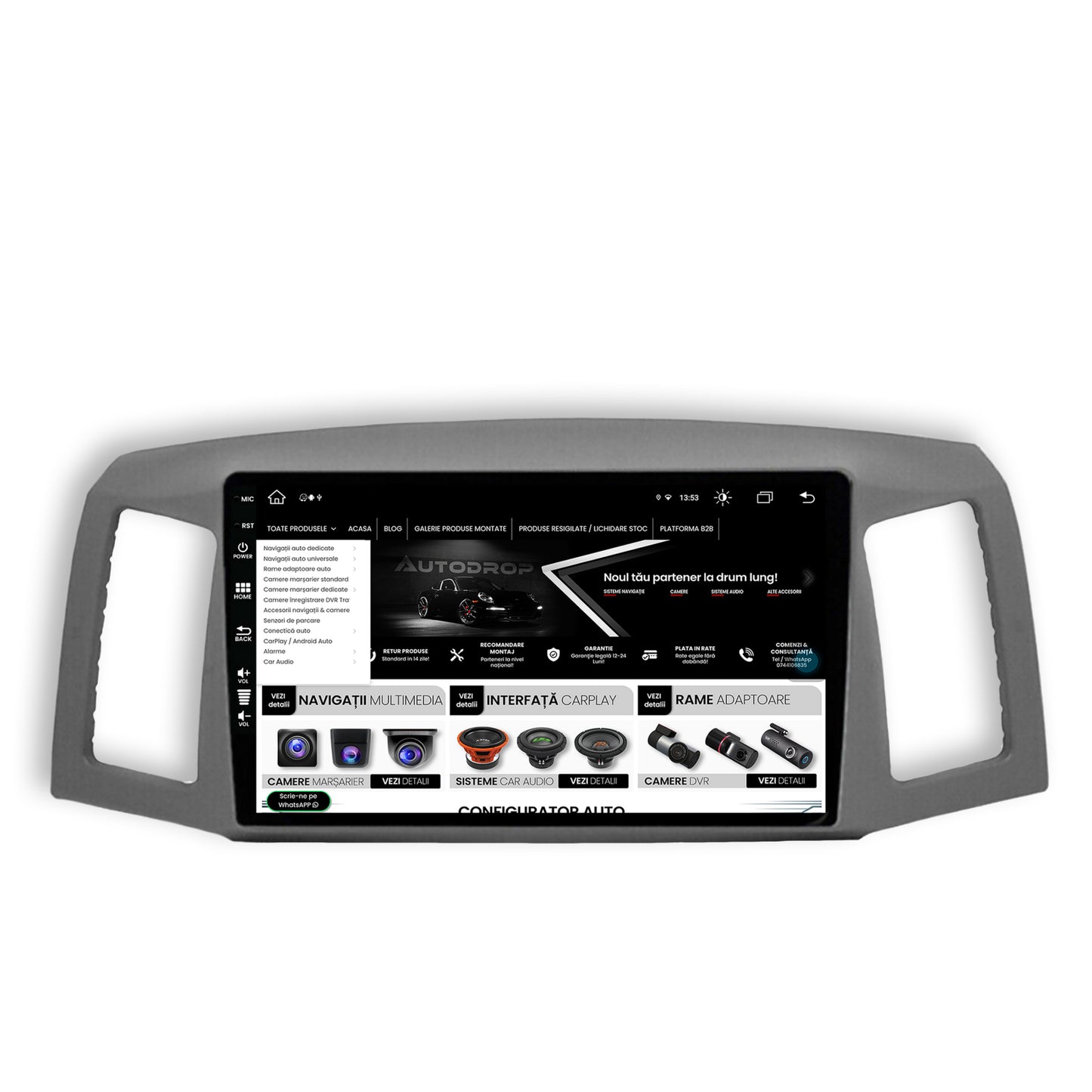 Navigatie Jeep Grand Cherokee (2004-2007), Android, Z-Octacore / 8GB RAM + 256GB ROM, 10.1 Inch - AD-BGZ10008+AD-BGRKIT297v2