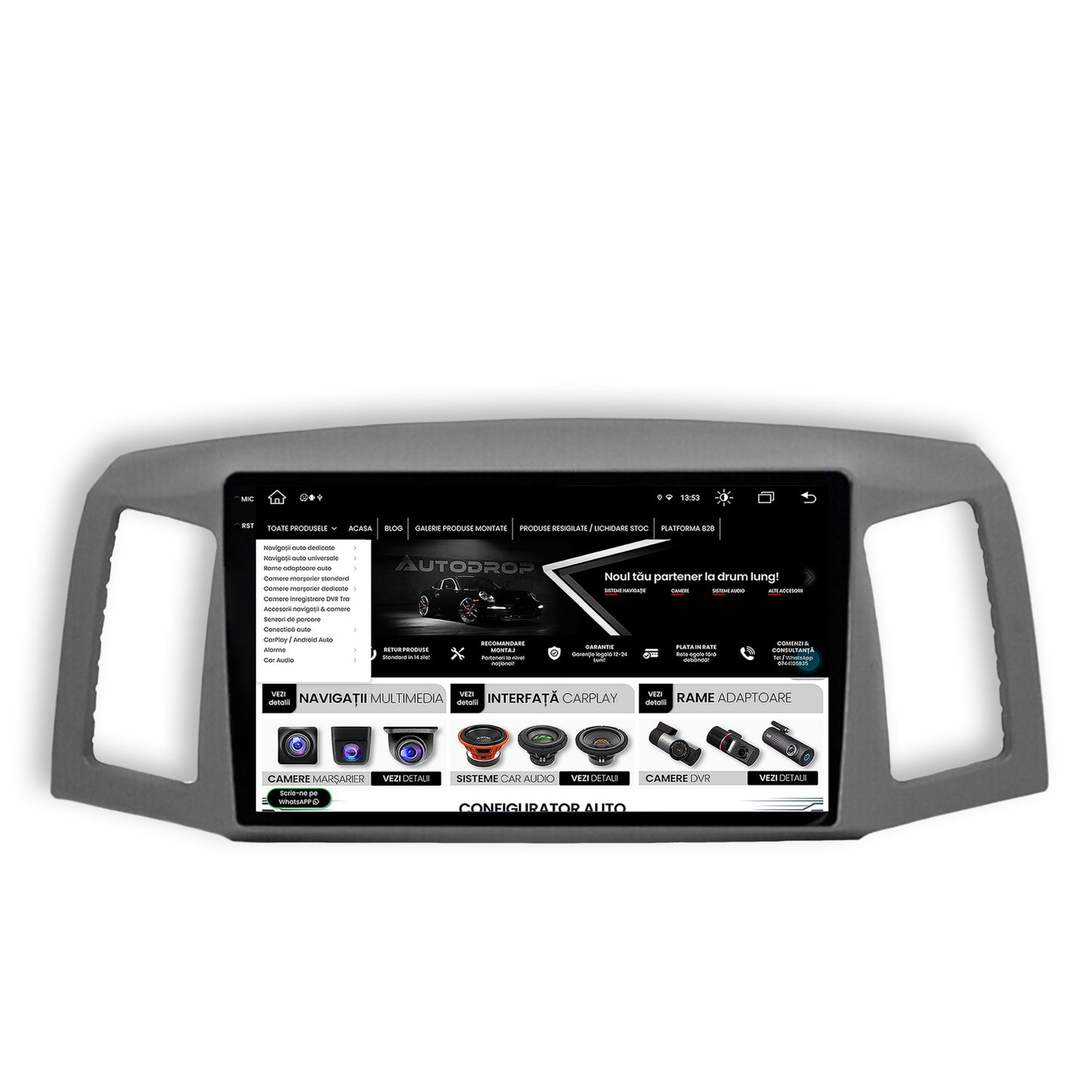 Navigatie Jeep Grand Cherokee (2004-2007), Android, V-Octacore / 4GB RAM + 64GB ROM, 10.36 Inch - AD-BGV10004+AD-BGRKIT297v2