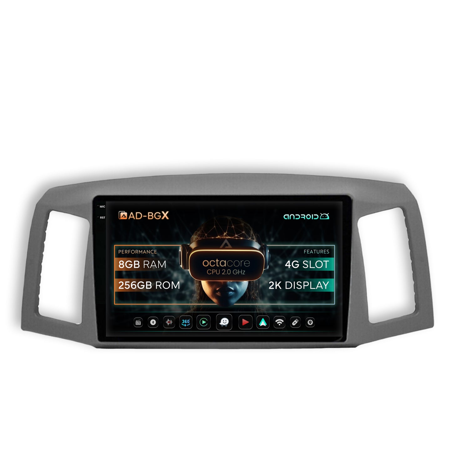 Navigatie Jeep Grand Cherokee (2004-2007), Android, X-Octacore / 8GB RAM + 256GB ROM, 10.36 Inch - AD-BGX10008+AD-BGRKIT297v2