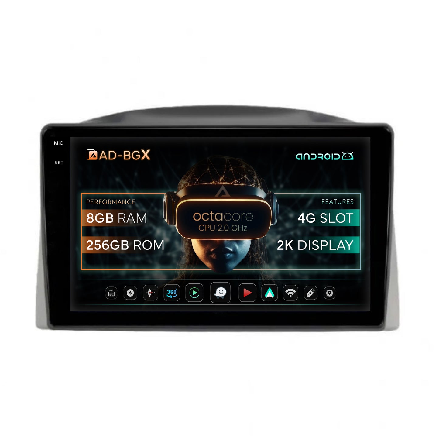 Navigatie Jeep Grand Cherokee (2005-2007), Android, X-Octacore / 8GB RAM + 256GB ROM, 10.36 Inch - AD-BGX10008+AD-BGRKIT283