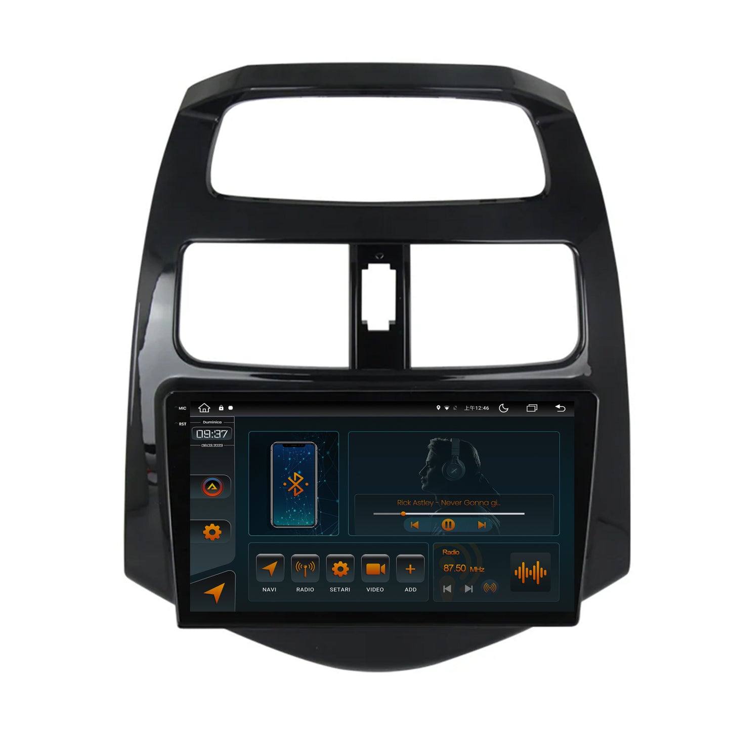Navigatie Daewoo Matiz / Chevrolet Spark (2010-2014), Android, V-Octacore / 4GB RAM + 64GB ROM, 9.5 Inch - AD-BGV9004+AD-BGRKIT243