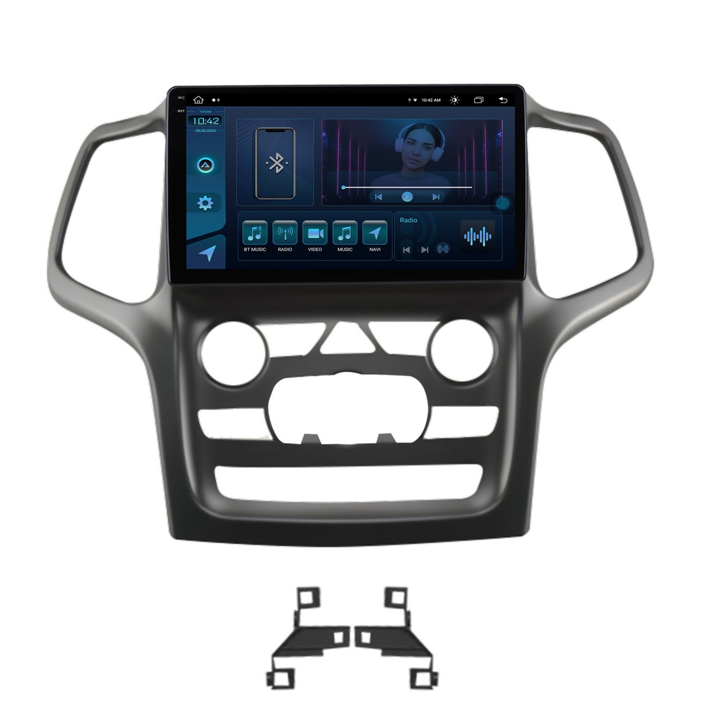 Navigatie Jeep Grand Cherokee (2014-2022), Android, X-Octacore / 8GB RAM + 256GB ROM, 9.5 Inch - AD-BGX9008+AD-BGRKIT272