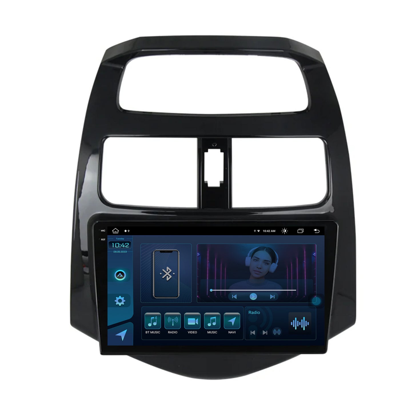 Navigatie Daewoo Matiz / Chevrolet Spark (2010-2014), Android, X-Octacore / 8GB RAM + 256GB ROM, 9.5 Inch - AD-BGX9008+AD-BGRKIT243
